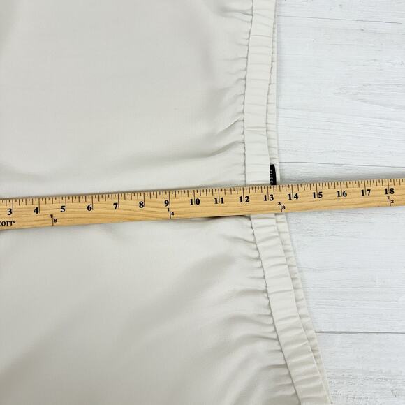Eileen Fisher Size XL Silk Georgette Crepe Cropped Pants Wide Leg Pull On Bone - Picture 12 of 16